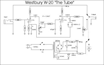 Westbury W20 ;Overdrive Amp schematic circuit diagram